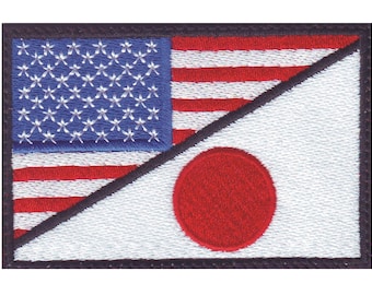 アメリカ/日本国旗刺繍パッチ - Etsy 日本