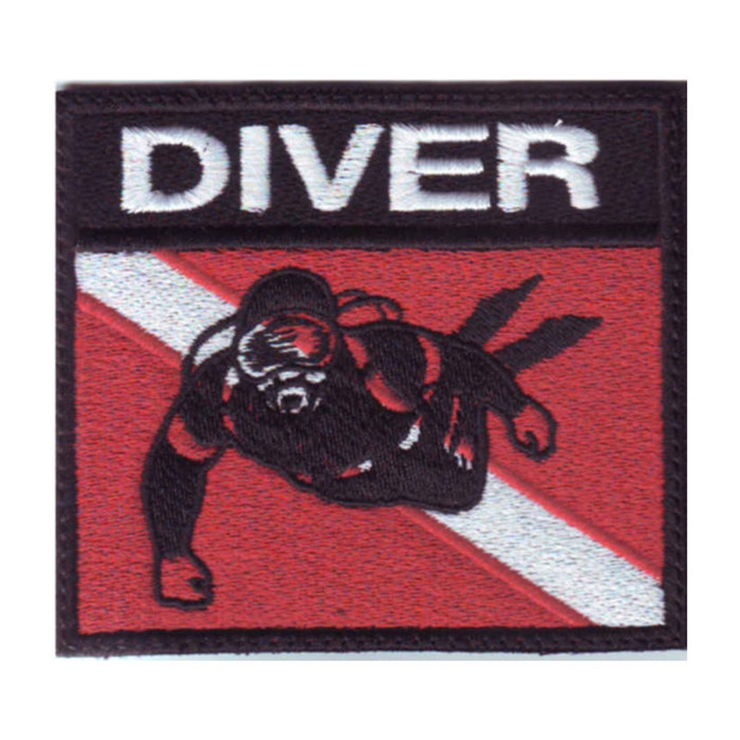 Scuba With Diver Badge Flag Embroidered Patch - Etsy