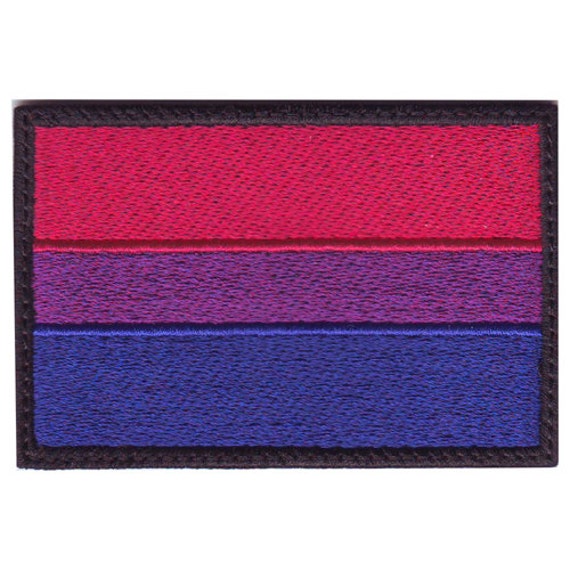 LGBTQ+ Flag Bisexual Pride Embroidered Iron On Patch Set of 4 Rainbow Patch Lesbian Patch .