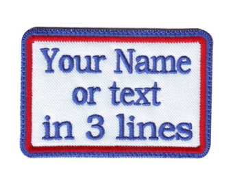 Aazon.co: Rectangular 1 Line Custo Ebroidered Nae Tag Iron/Sew on Patch (Colors