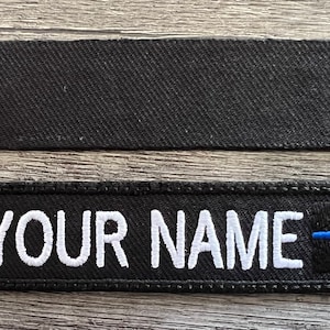 Canada Thin Blue Line Keychain Personalized Embroidered Name Tag Patch