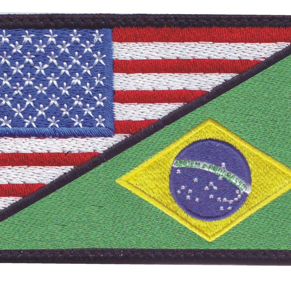 US Brazil  Flag Embroidered Patch