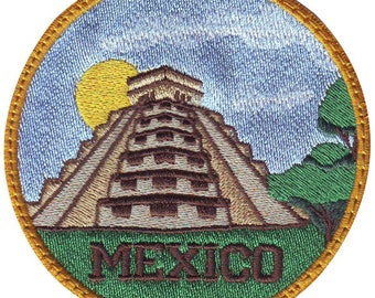 Chichen Itza Mexico (B) Embroidered  Patch
