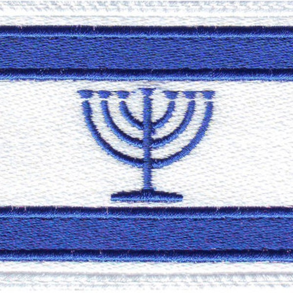 Israel Menorah Flag Embroidered Patch