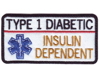 Emergency S.O.S. Medical Diabetic Type 1 Iron or Sew on Embroidered Patch A  