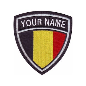 Belgium Flag Personalized Crest Flag name Embroidered Patch