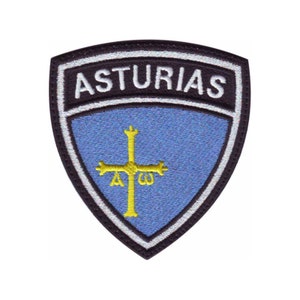Asturien Wappen Flagge Gestickter Aufnäher