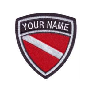 Scuba Diver Personalized Crest Flag name Embroidered Patch