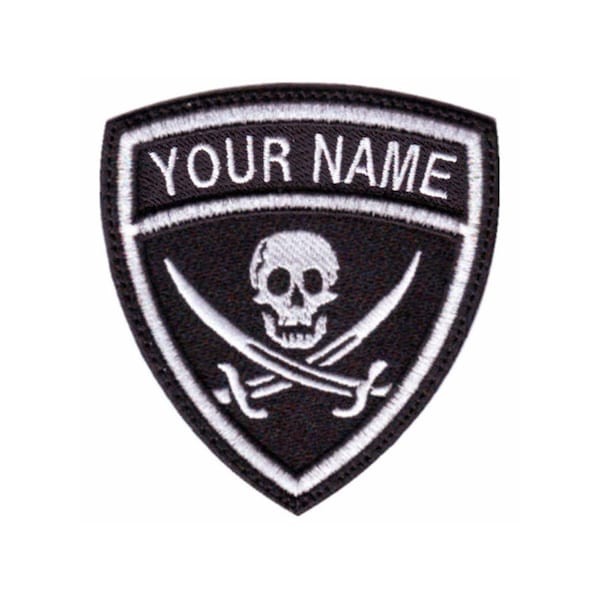 Pirate Personalized Crest Flag name Embroidered Patch