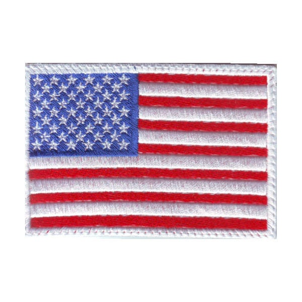 Écusson brodé drapeau américain à bordure blanche