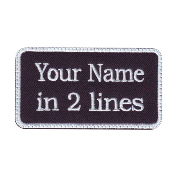 Custom Name Patch 2 Line Lettering Big and Small