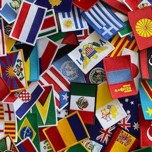 Flags of the World Embroidered Patch - Set of 24 Flags  -