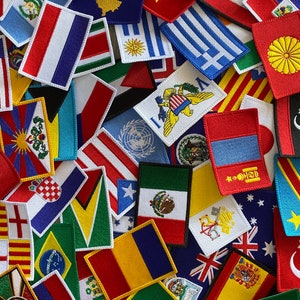 Flags of the World Embroidered Patch - Set of 24 Flags  -