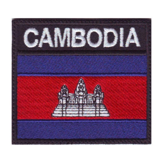 Décoration Sac Vêtement Patch Brodé Drapeau Cambodge - Thermocollant, 7x4.5cm, Pour Sacs Et Vêtements Décoration Textile Drapeau - Foto 12