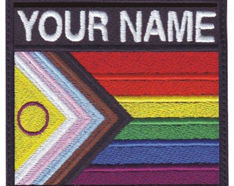 Nowa 2021 Progress Pride LGBTQ spersonalizowana odznaka flaga haftowana naszywka