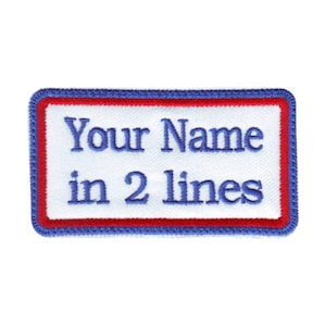 Rectangular 2 Line Custom Embroidered Name Tag Patch (B)