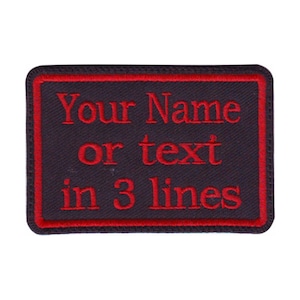 Rectangular 3 Line Personalized Embroidered Name Tag Patch (D)