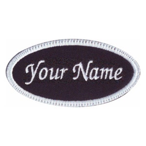 Oval Custom Embroidered Name Tag Patch (F)