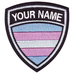 Transgender Gay Pride Custom Crest Flag name Embroidered Patch