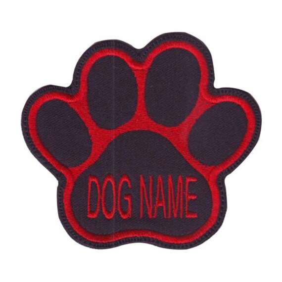 thumbnail image 2 of Red Dog Paw Print Patch – Embroidered, Iron-On/Sew-On, 2 7/8" – Lot Of 2 2 of 6