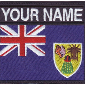 Turks and Caicos Flag Personalized Badge Embroidered  Patch