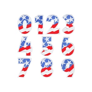 3&quot; Patriotic Number Embroidered Sew on Patch