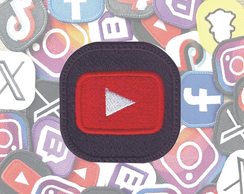 Youtube Logo Social Media Embroidered Patch Different Size - Etsy