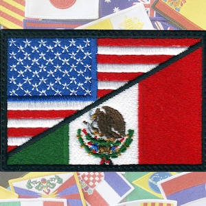 USA / Mexico Flag Embroidered Patch
