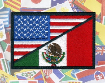 USA / Mexico Flag Embroidered Patch