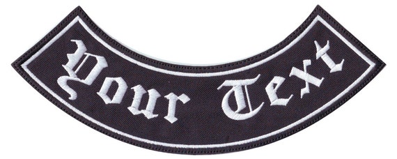 Custom Embroidered Bottom Rocker Vest Patch - Motorcycle Biker Patch 11 (B), Sew-On