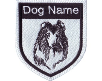 Collie Dog Name Embroidered Sew On Patch