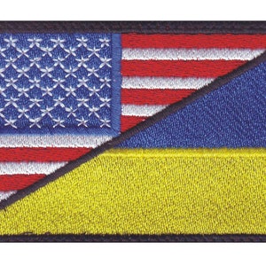 US / Ukraine Flag Embroidered Patch