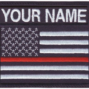 Thin Orange Line USA Personalized  Badge Flag Embroidered  Patch