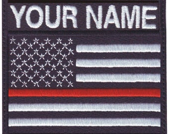 Thin Orange Line USA Personalized  Badge Flag Embroidered  Patch