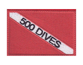 Scuba 500 Dives Bandiera Ricamata Patch