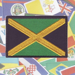Jamaica Flag Embroidered Patch National Jamaica Flag 3 Sizes