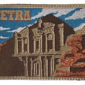 Petra Jordan Ad Deir Ruins Embroidered Patch