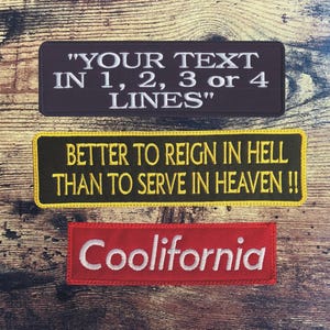 Personalized Embroidered Name Tag Large Rectangular Patch from 5" to 11" inches