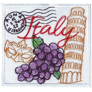 Italy Stamp Embroidered Patch