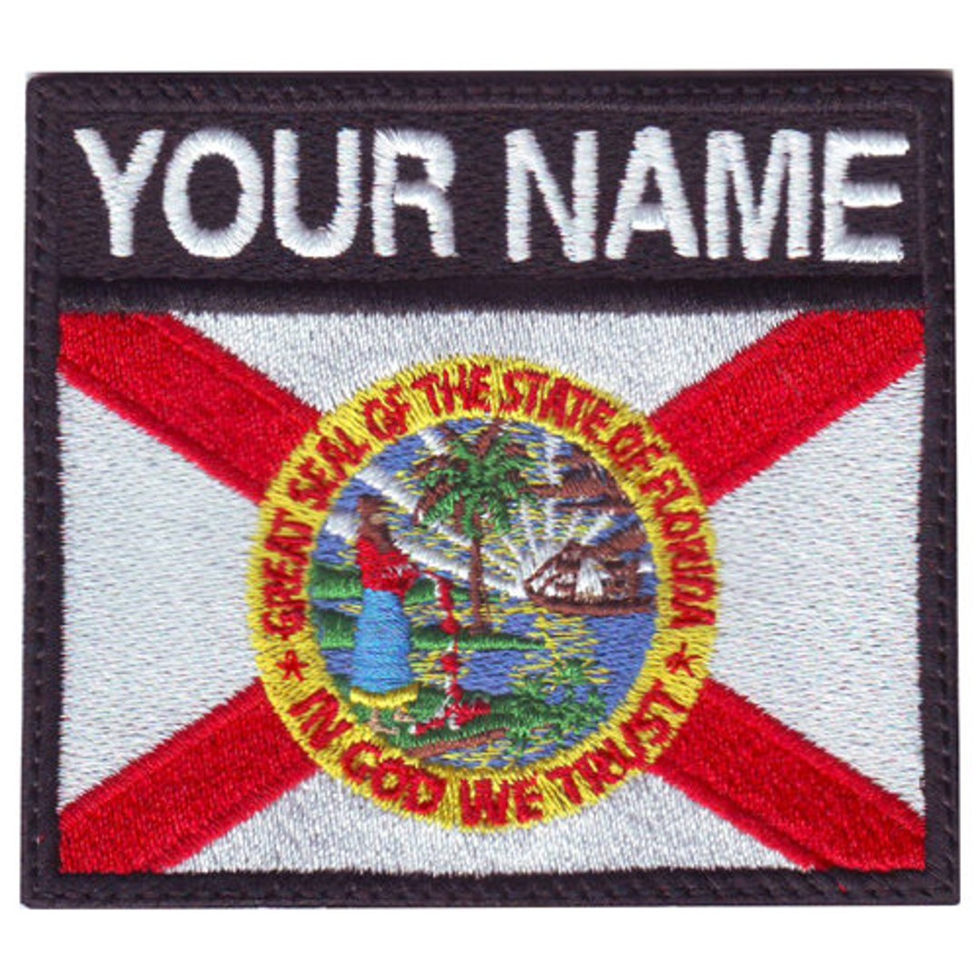 Florida Personalized Badge Flag Embroidered Patch - Etsy