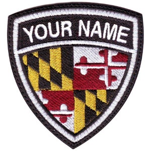 Maryland Flag Personalized Crest Flag name Embroidered Patch