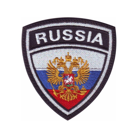 Russia w/eagle Flag Embroidered Patch Russia w/eagle Flag Embroidered Patch