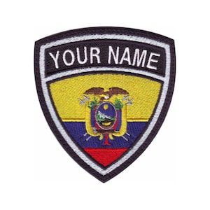 Ecuador Flag Personalized Crest Flag name Embroidered Patch