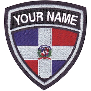 Dominican Republic Flag Personalized Crest Flag name Embroidered Patch