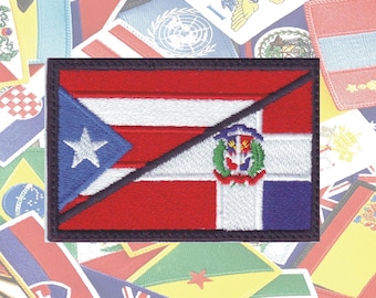 Puerto Rico Republica Dominicana Combo Flag Embroidered Patch