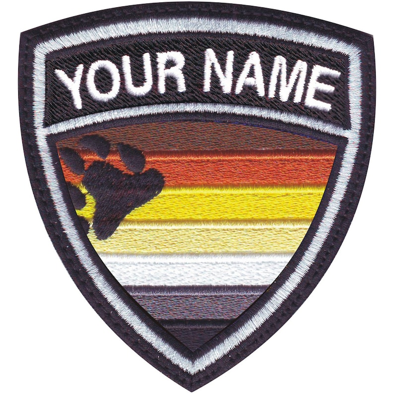 Bear Gay Pride Flag Custom Crest Flag name Embroidered Patch