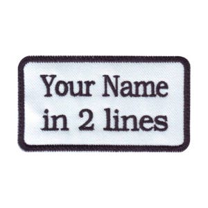 Rectangular 2 Line Personalized Embroidered Name Tag Patch (E)