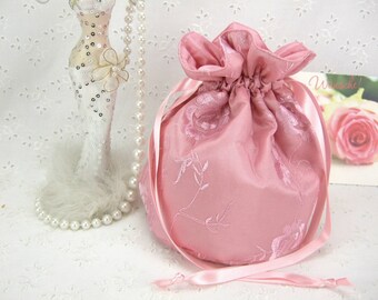 Pompadour Beutel, Beutel Taft, Rosen, bestickt, Abendtasche