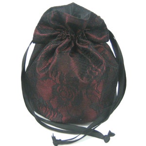 Sac Pompadour, sac de soirée, sac seau, sac à main, sac de costume traditionnel, sac dirndl, costume historique, bal de danse, festif, bordeaux, rouge Spitze