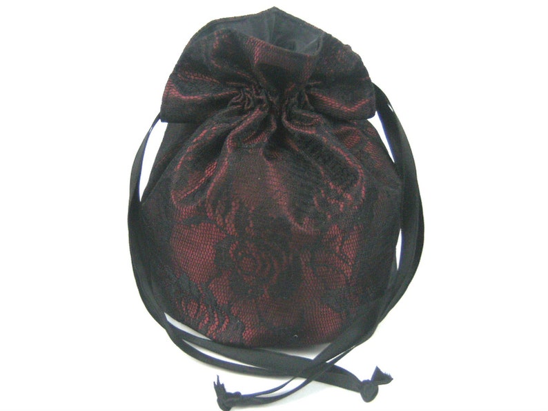 Sac Pompadour, sac de soirée, sac seau, sac à main, sac de costume traditionnel, sac dirndl, costume historique, bal de danse, festif, bordeaux, rouge Spitze